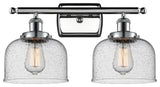 Large Bell 2-Light Bath Vanity-Light, Polished Chrome, Seedy