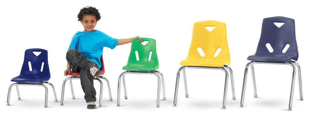 Berries Stacking Chair with Chrome-Plated Legs - 12" Ht - Key Lime