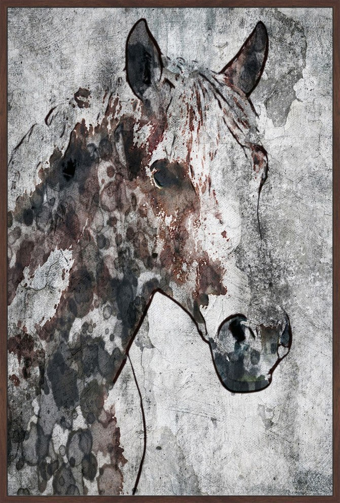 "Ranch Horse" Floater Framed Painting Print on Canvas, 12"x18"