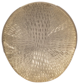 Metal, 12" Etched Oval Vase, Champagne