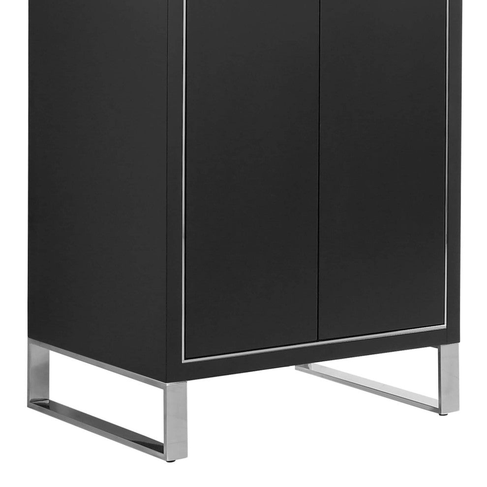 Opulence Bath Vanity, Black Matte, 24", Chrome Hardware, White Carrara Top