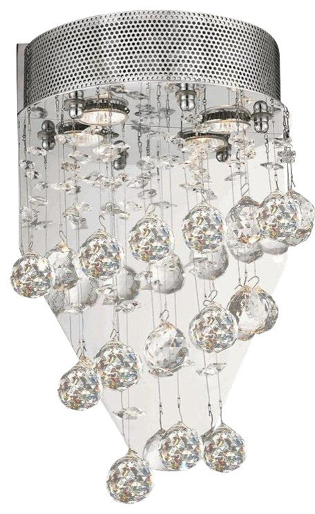 Elegant Galaxy Wall Sconce, Chrome Finish With Royal Cut Crystal