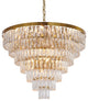 32" 27-Light Gold Metal 7-Tier Chandelier With Clear Crystals