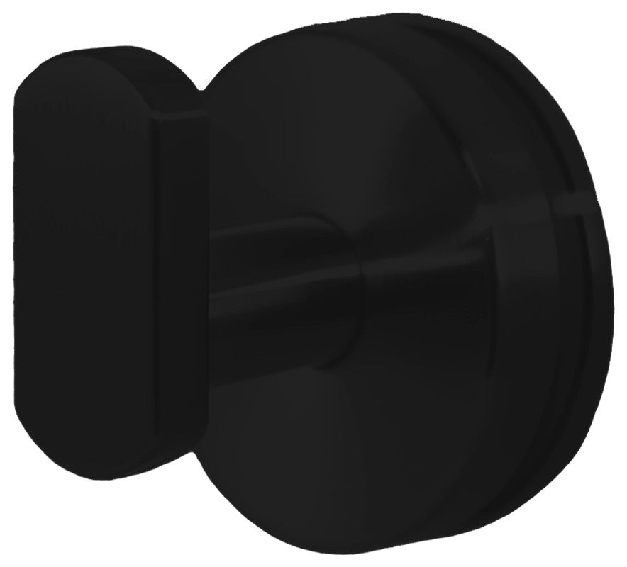 Anello Collection Glass Mounted Robe Hook, Matte Black