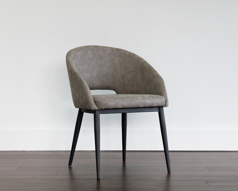 Thatcher Antique Brass Dining Chair, Antique Gray