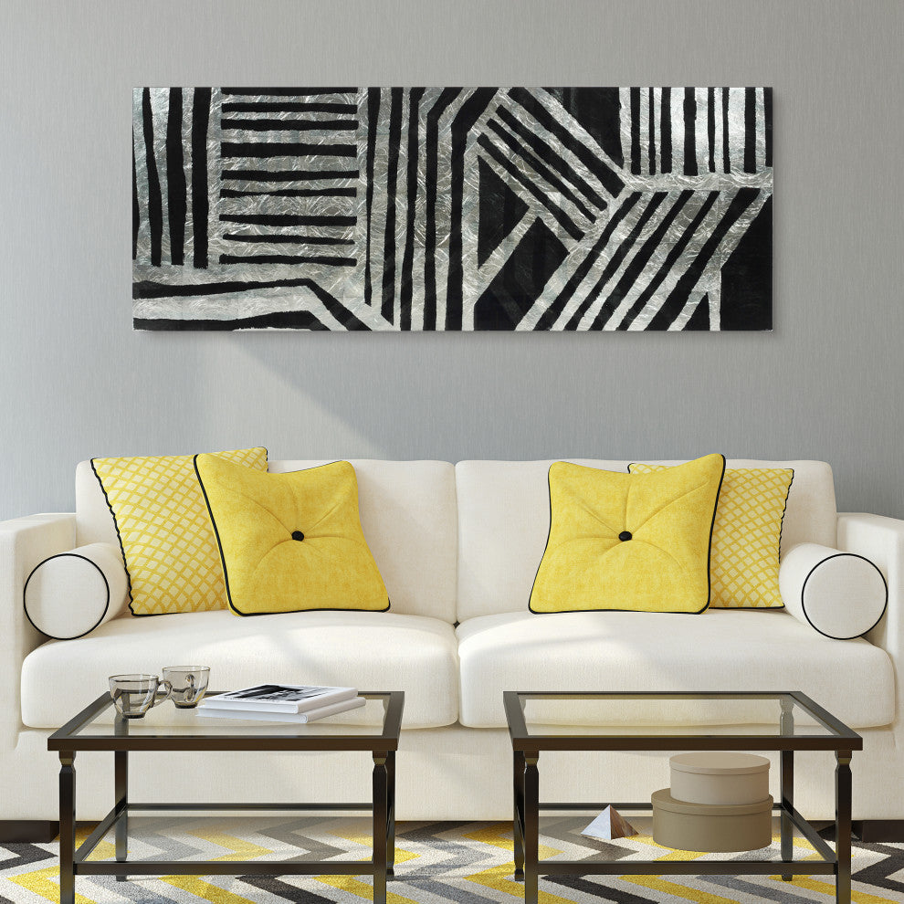 Nokomis Abstract Diptych Wall Art Print Tempered Glass Wall Art With Silver Leaf