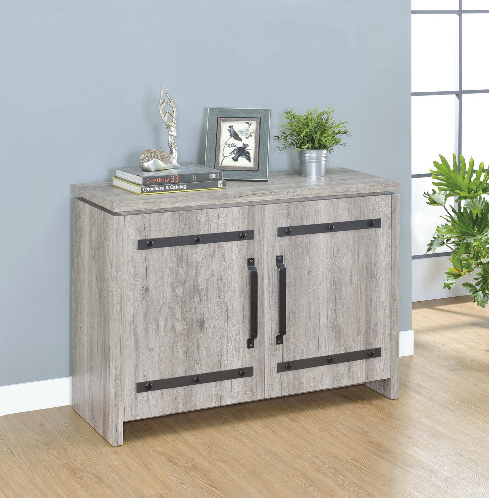 2 Doors Accent Cabinet, Gray Driftwood