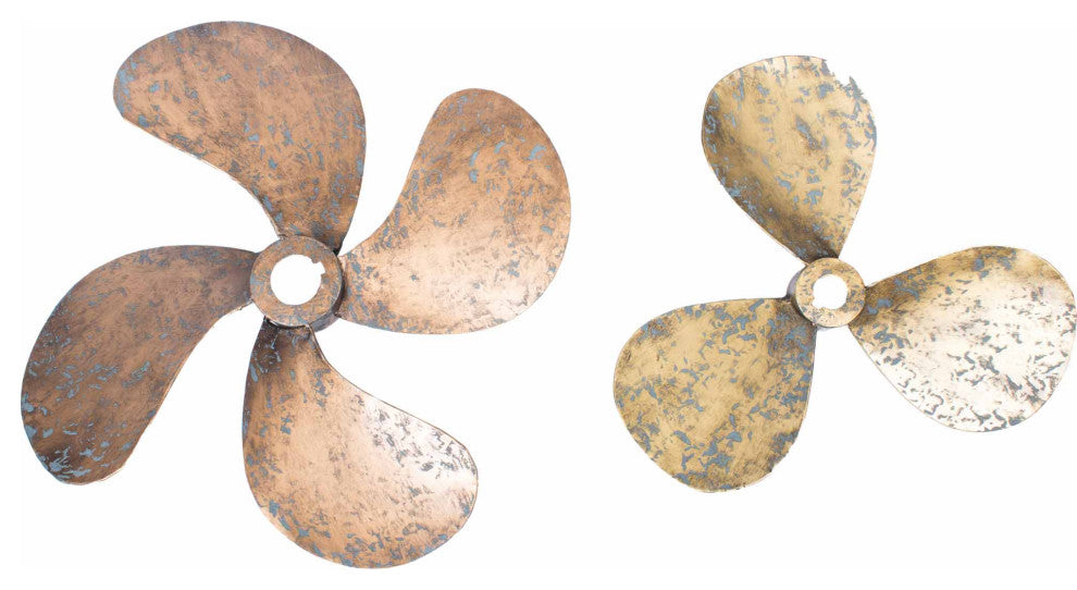 Industrial Propellers Wall Dcor Set of 2 - Gold