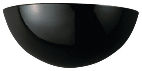 Ambiance Small Quarter Sphere, Wall Sconce, Gloss Black