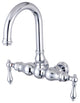 Vintage-Style Polished Chrome 3-3/8" Wall Mount Clawfoot Tub Filler CC3002T1