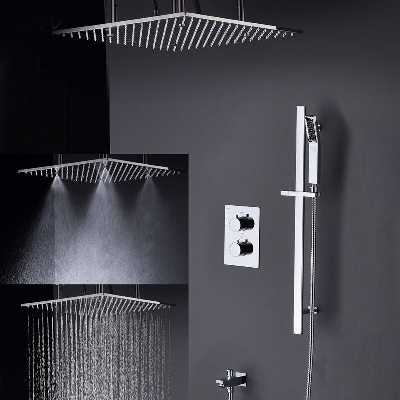 Fontana Sierra Chrome 20 Inch Rainfall Shower Set