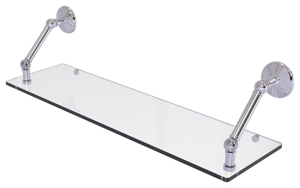Prestige Monte Carlo 30" Floating Glass Shelf, Polished Chrome