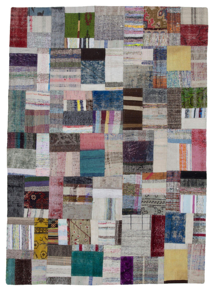 Rug N Carpet - Handmade Oriental 5' 7'' x 7' 10'' Rustic Patchwork Kilim Rug