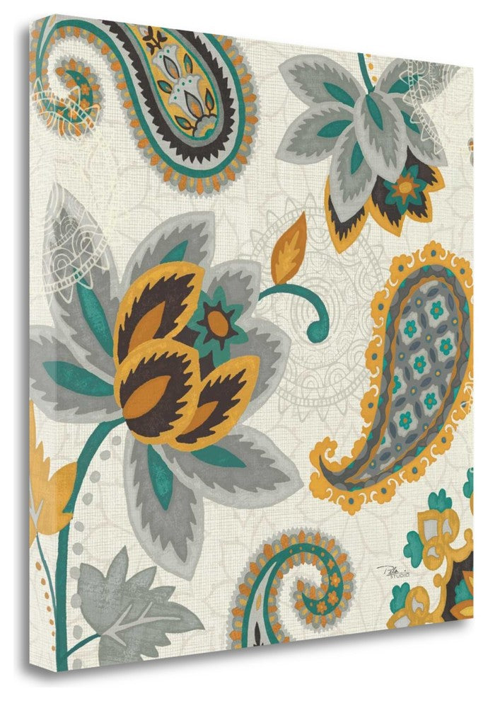 "Decorative Nature II Turquoise Cream" By Pela Studio, Gallery Wrap Canvas