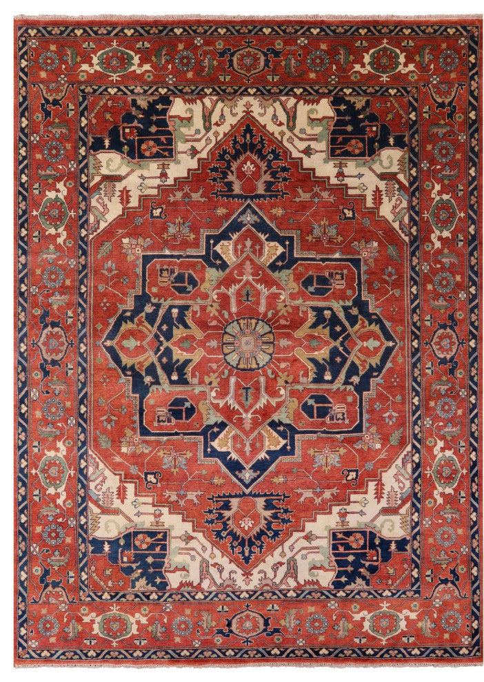 Heriz Serapi Handmade Wool Rug 9' 11" X 13' 11" - Q16006
