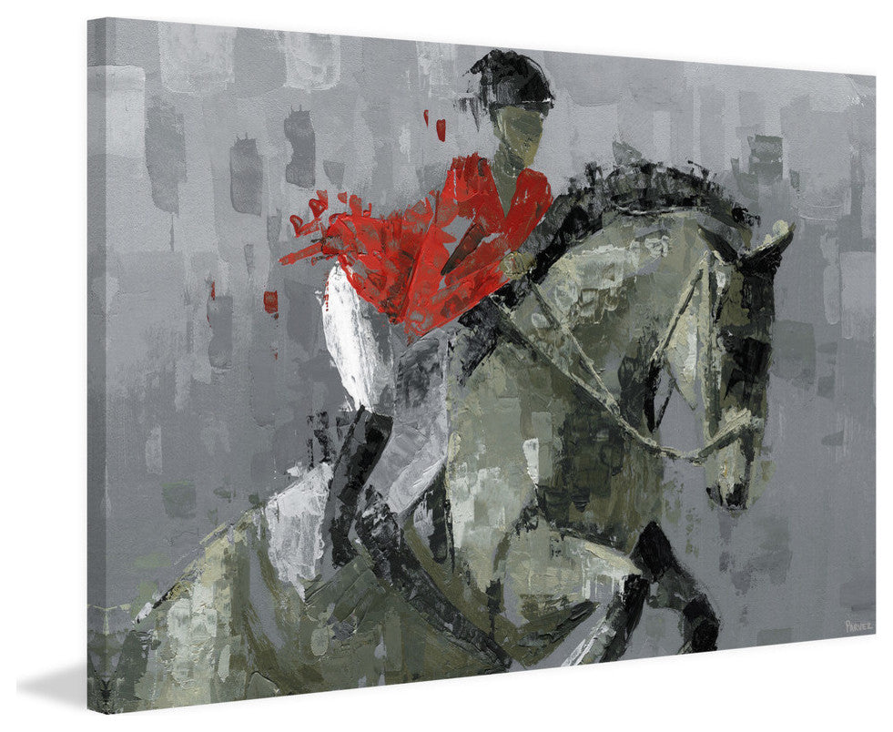 "Equestrian Trick Riding" Painting Print on Wrapped Canvas, 60"x40"