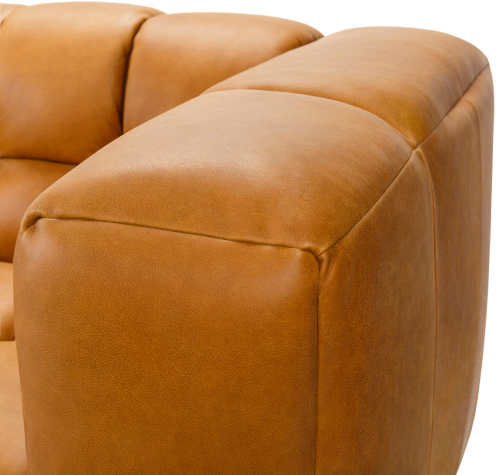 Grenoble 29"H x 94"W x 34"D Sofa, Brown, 100% Leather