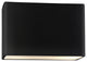 Rectangle Outdoor Wall Sconce, Closed Top, 10", Incandescent, Matte Black