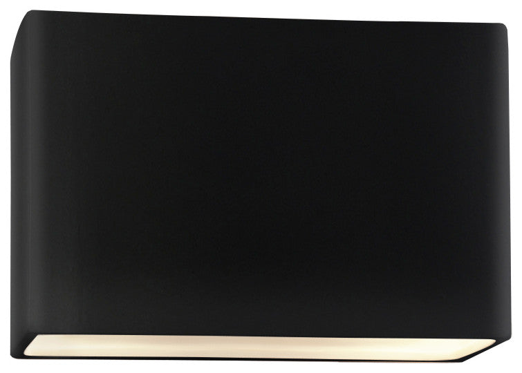 Rectangle Outdoor Wall Sconce, Closed Top, 10", Incandescent, Matte Black