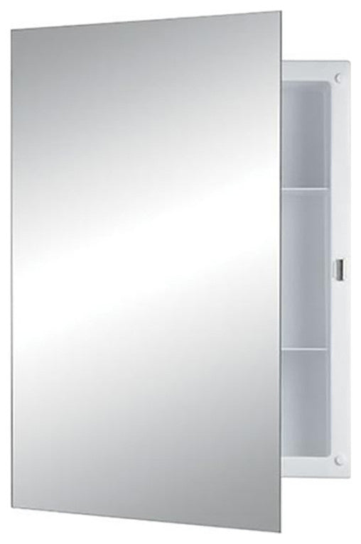 Jensen 781037 Frameless Medicine Cabinet With Mirror Door and Two Shelves