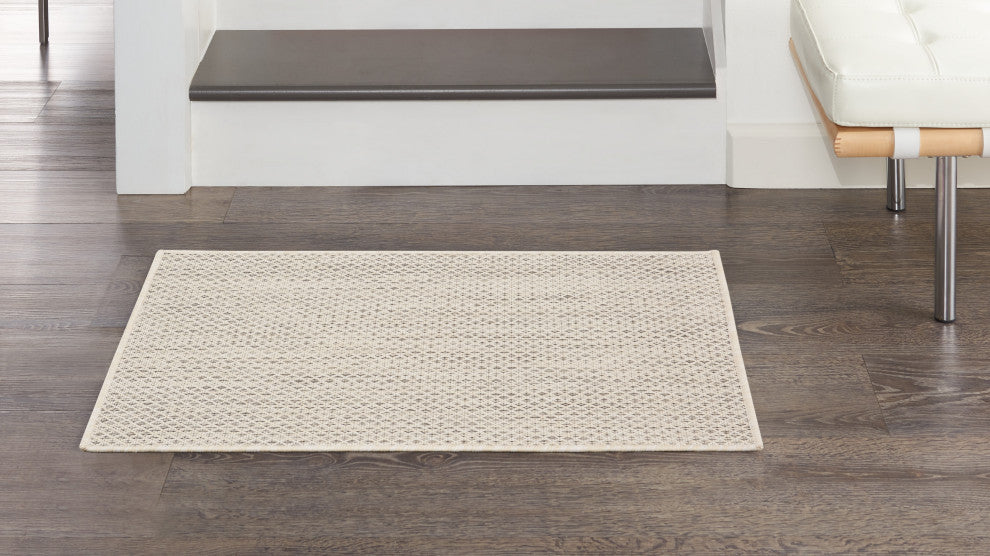 Nourison Courtyard 2' x 3' Ivory Silver Modern Area Rug