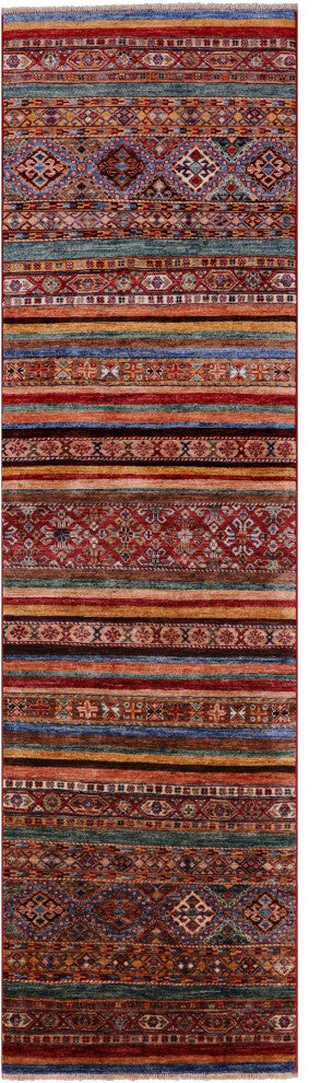 Khorjin Super Kazak Hand-Knotted Runner Rug 2' 7" X 9' 9" Q5705