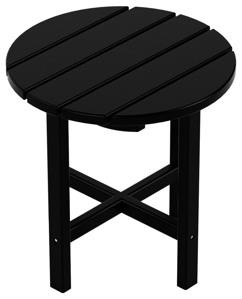 WestinTrends 3PC Outdoor Patio Poly Lumber Adirondack Chairs w/ Side Table Set, Black