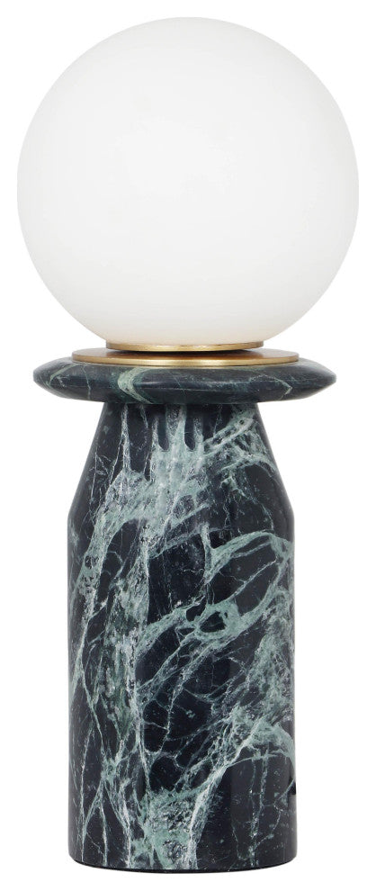Globe Malachite Green Marble Lamp