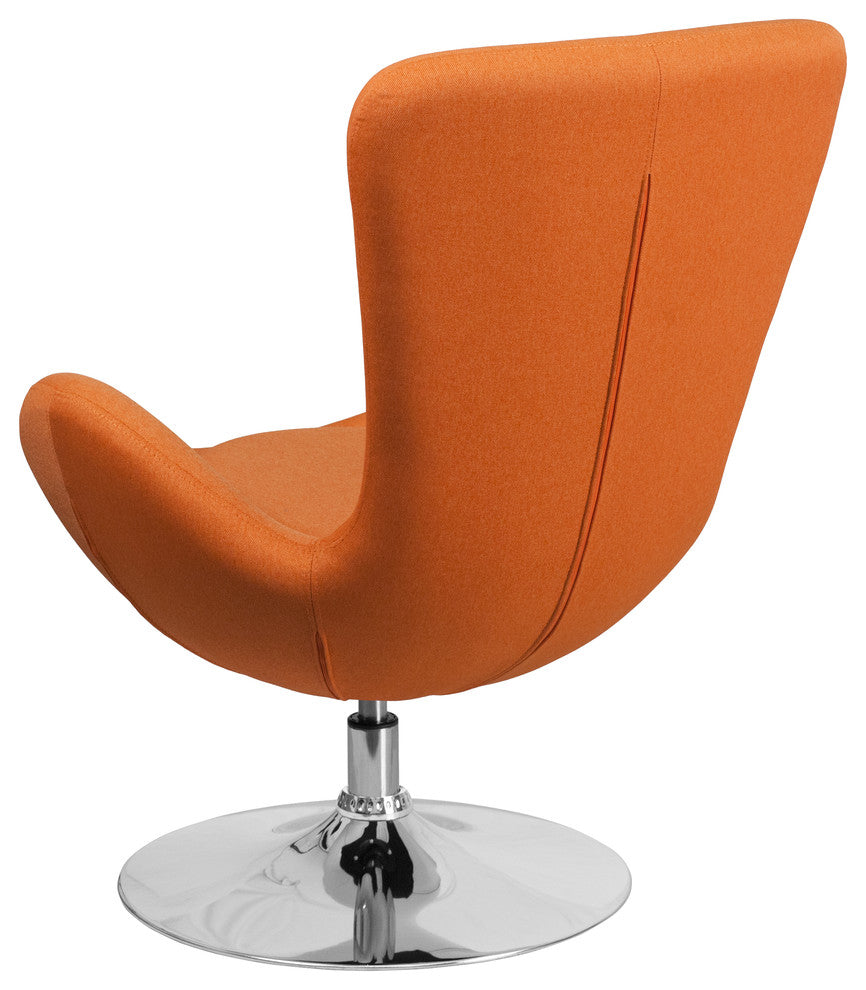 Egg Series Orange Fabric Side Reception Chair