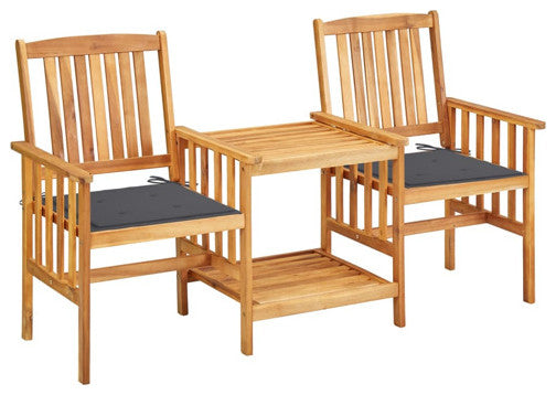 vidaXL Patio Bistro Set Table and Chairs Conversation Set Solid Wood Acacia