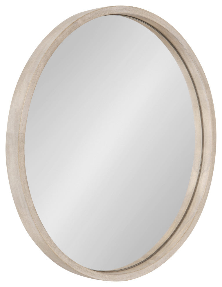 Valenti Round Framed Mirror, White 18 Diameter