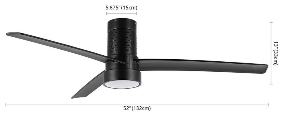 Safavieh Dylas Led Lt 52" Ceiling Fan, Black