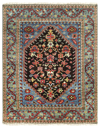 EORC Green Hand Knotted Wool Knot Rug, 8'10x12'