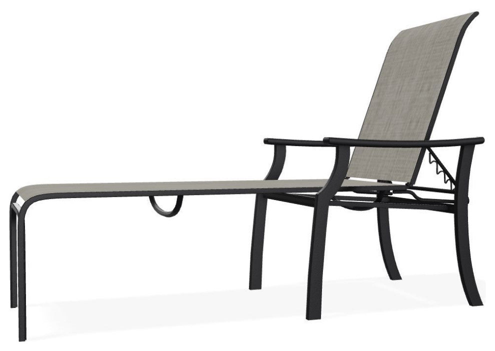 St. Catherine Sling 4-Position Outdoor Chaise Lounge, Smoke/Black