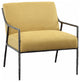 Modern Hammered Iron & Mustard Yellow Accent Chair