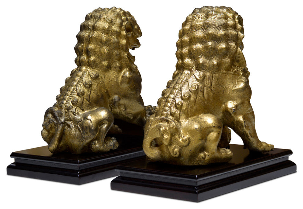 Chinese Temple Iron Foo Dog Set