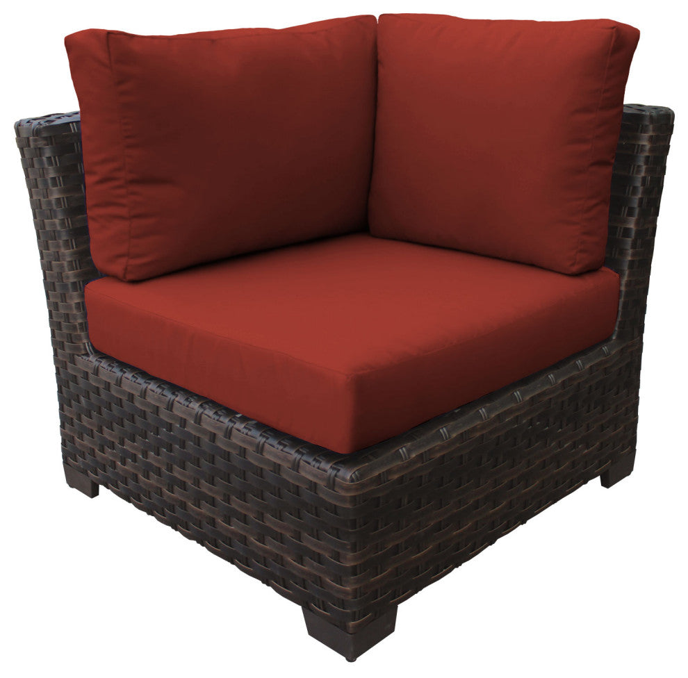 kathy ireland River Brook 6 Piece Wicker Patio Furniture Set, Cinnamon