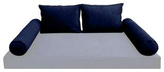 STYLE V1 Full Velvet Pipe Trim Indoor Daybed Bolster Pillow |COVER ONLY| AD373