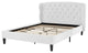 Tufted Platform Bed Frame, Queen Size, Velvet, White, Modern Contemporary