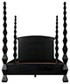 Noir Furniture Brancusi Bed, Eastern King, Hand Rubbed Black