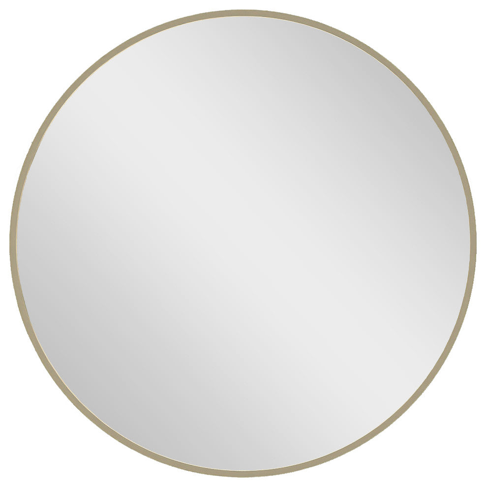 20" Round Framed Wall Mounted Bathroom Vanity Mirror, Light Gold