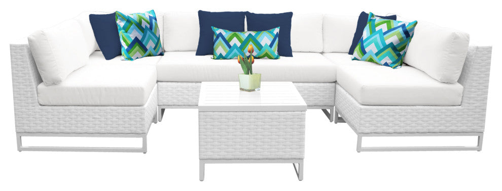Miami 7 Piece Outdoor Wicker Patio Furniture Set 07d