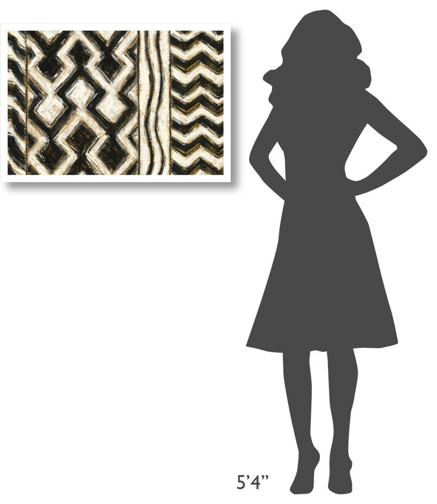 "Black and Gold Geometric VII Crop" Paper Print by Shirley Novak, 32"x22"