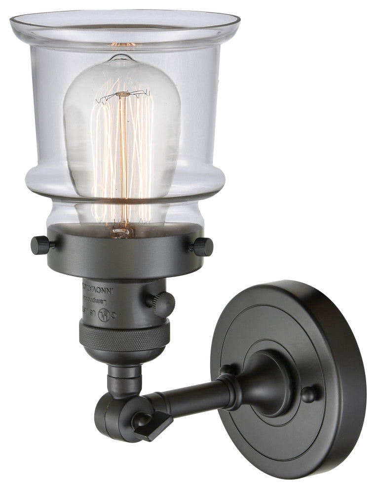 Small Canton 1-Light Sconce, Oil Rubbed Bronze, Clear