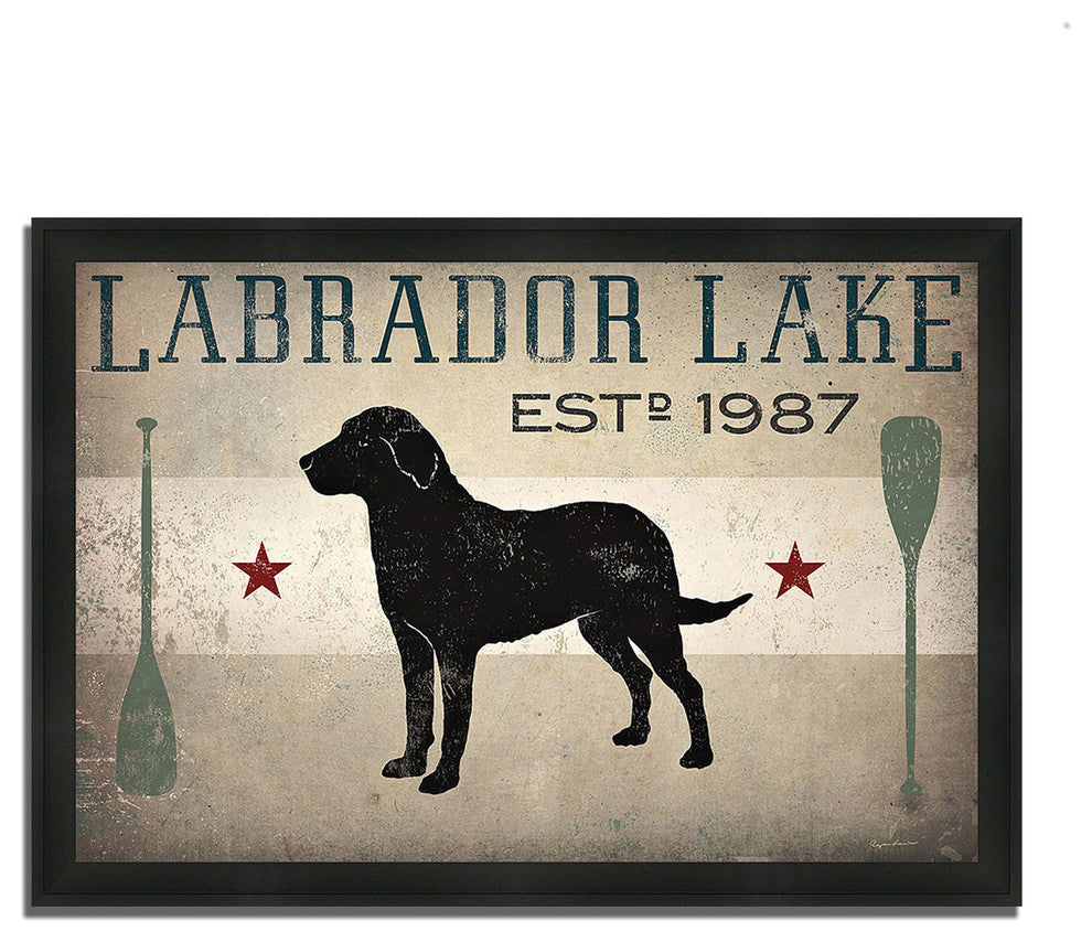 "Labrador Lake" By Ryan Fowler, Framed Painting Print, Ready To Hang