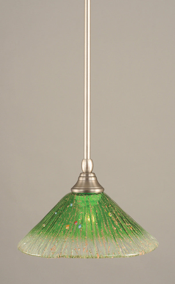 Stem Mini Pendant, 10" Kiwi Green Crystal Glass