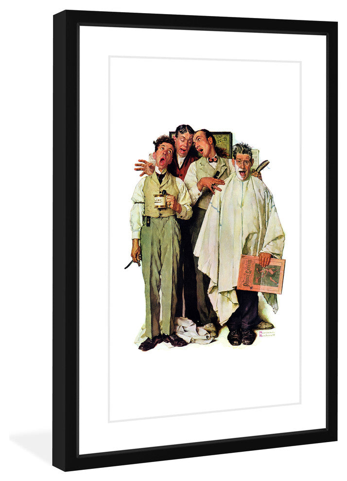 "Barbershop Quartet" Framed Art Print by Norman Rockwell