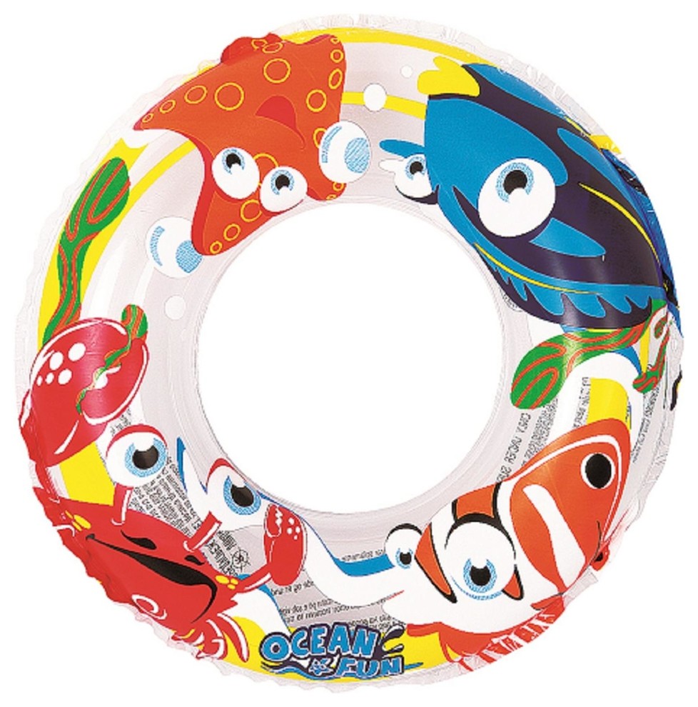 20" Clear Ocean Fun Children's Inflatable Swimming Pool Inner Tube Ring Float