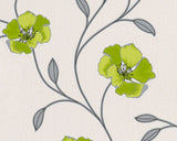 Pandora, Textile Flower Frond Graphic Striped Wallpaper Roll Wall Decor