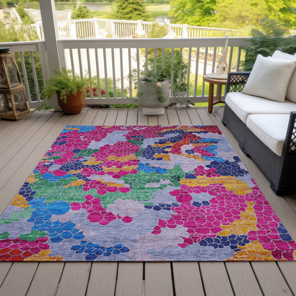 Machine Washable Indoor/Outdoor Chantille ACN1906 Blush 2'6" x 3'10" Rug